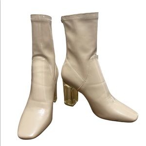 Public Desire peach boots size 7